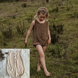 NWT The Simple Folk • Journey Romper (tan terry cloth)